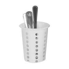 SLVCLYD P SILVERWARE CYLINDER PERFORATED WHITE PLASTIC